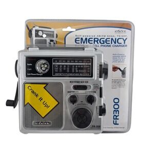 Eton FR300 Emergency Radio AM FM NOAA Weather Cell Phone Charger Silver NEW